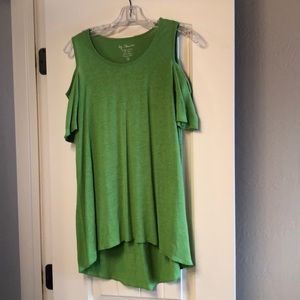 Green cold shoulder shirt